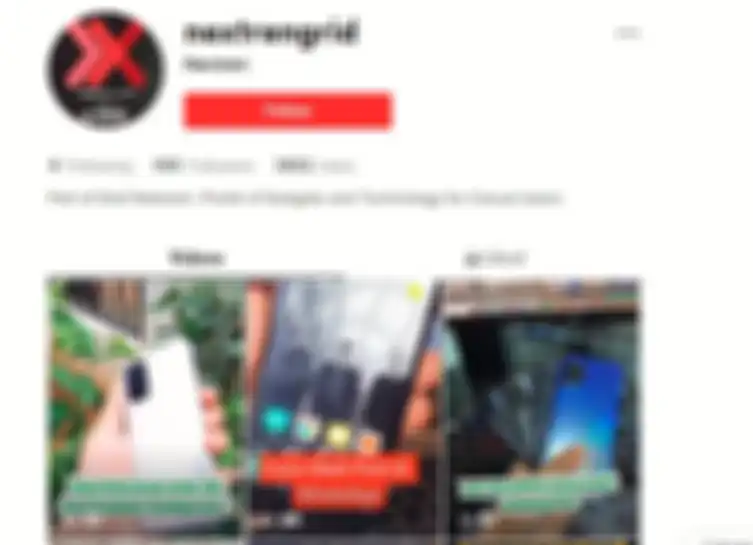 Tampilan profil TikTok
