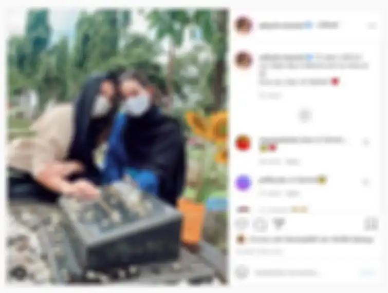 Aaliyah Massaid ziarah ke makam Adjie Massaid
