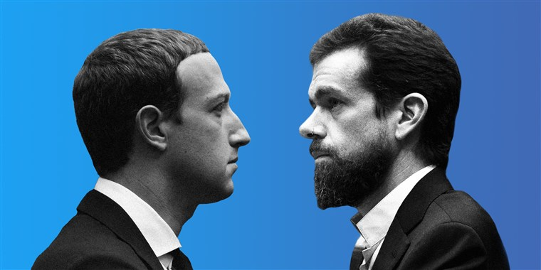 Mark Zuckerberg dan Jack Dorsey