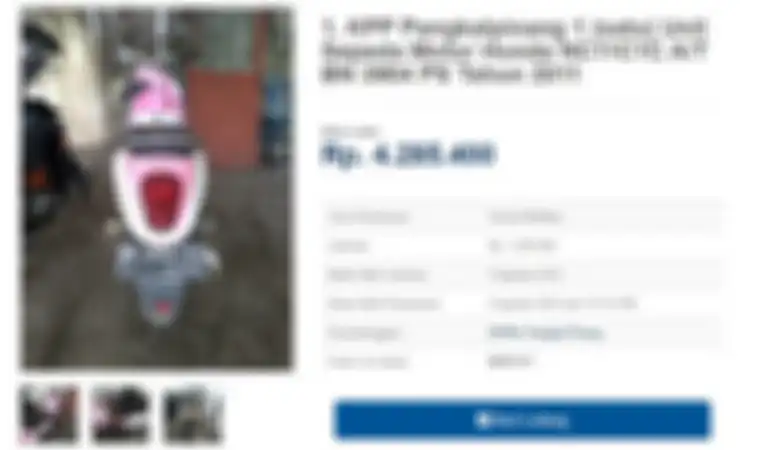 Harga bekas masih diharga Rp 6,5 juta, Honda Scoopy dilelang cuma Rp 4 jutaan.