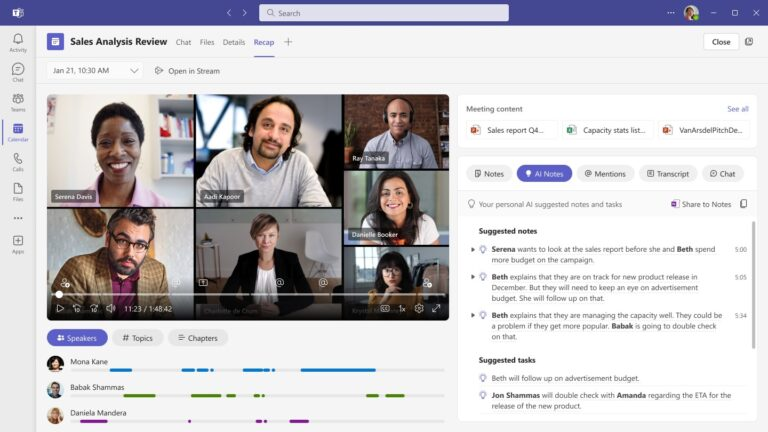 Fitur inteliggent recap di Microsoft Teams