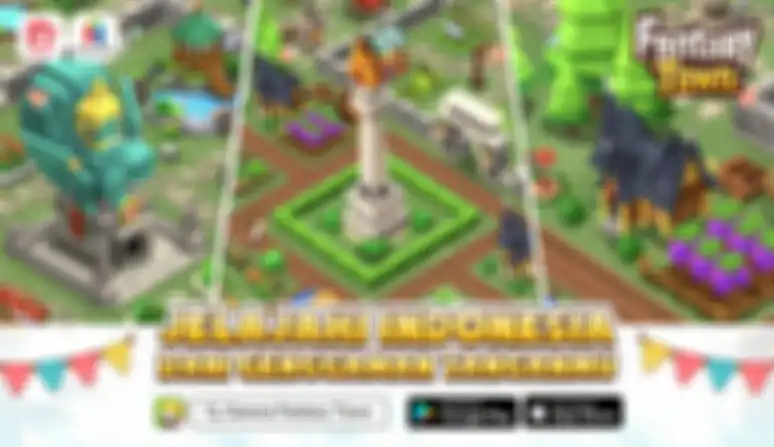 Beberapa bangunan yang ada di Indonesia dalam game Fantasy Town.