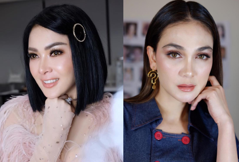 Melihat perbedaan gaya cetar Syahrini dan Luna Maya ketika memakai lipstik berwarna merah merona yang curi perhatian