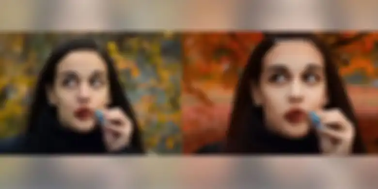 Kiri: Foto Asli Dunjdic, Kanan: Foto editan Samsung untuk iklan Galaxy A8 Star
