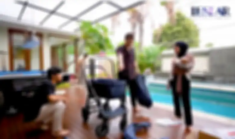 Perbincangan Rizky Billar dan Lesti Kejora mengenai stroller mahal Baby L. 