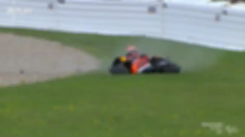Pembalap Red Bull KTM Factory Racing, Jack Miller terjatuh saat FP3 MotoGP Amerika 2023