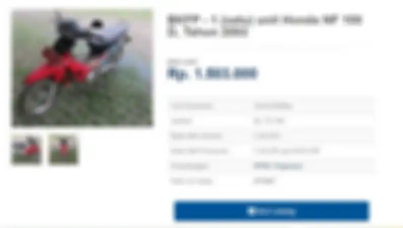 Kali ini ada motor irit Honda Supra X yang dilelang cuma Rp 1.503.000.