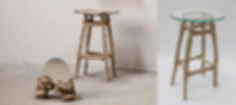 Furnitur terbuat dari kertas dan lem basah.