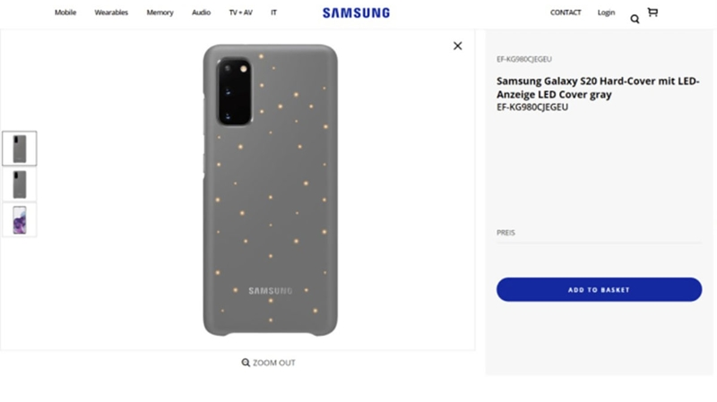 Tampak belakang Samsung Galaxy S20 dengan LED case