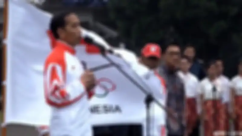 Momen saat Presiden Republik Indonesia, Joko Widodo, melepas kontingen Indonesia untuk SEA Games 2019 di Istana Kepresidenan Bogor, Rabu (27/11/2019)