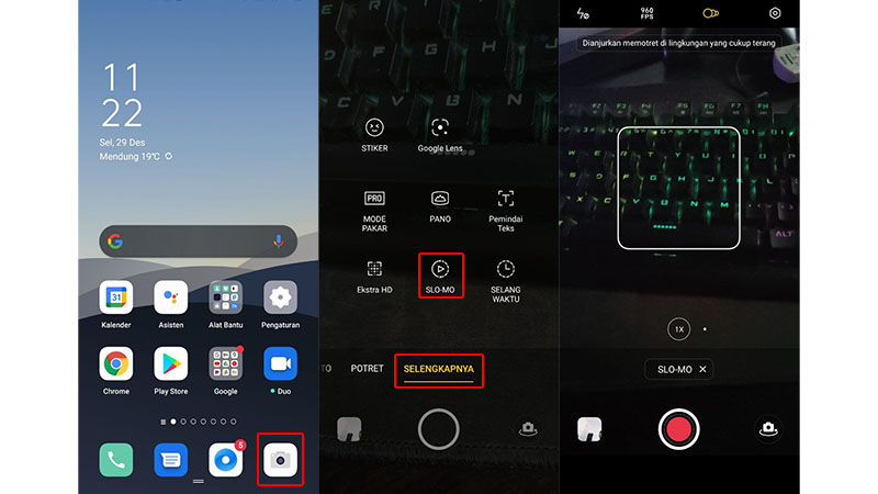 Cara akses fitur Slow-Mo di Oppo Reno4