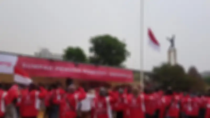 Upacara para driver Bonceng di Lapangan Banteng, Jakarta