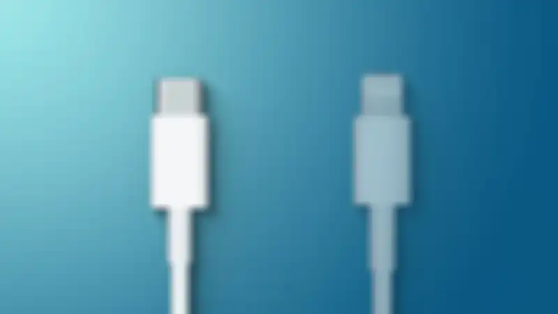 Ilustrasi kabel USB type-C dan kabel lightning