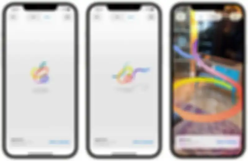 logo augmented reality Apple Event 2021 di perangkat iPhone