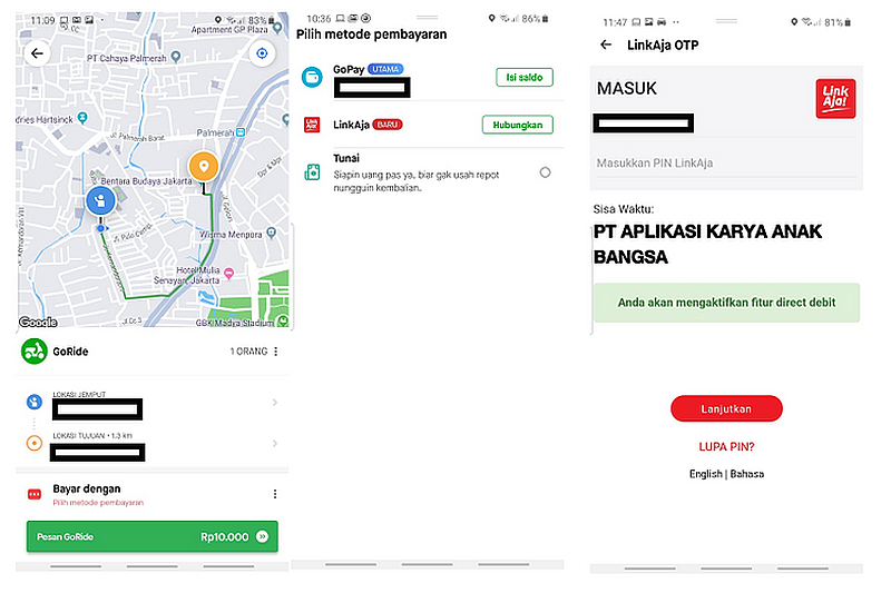 Cara aktivasi LinkAja di aplikasi Gojek