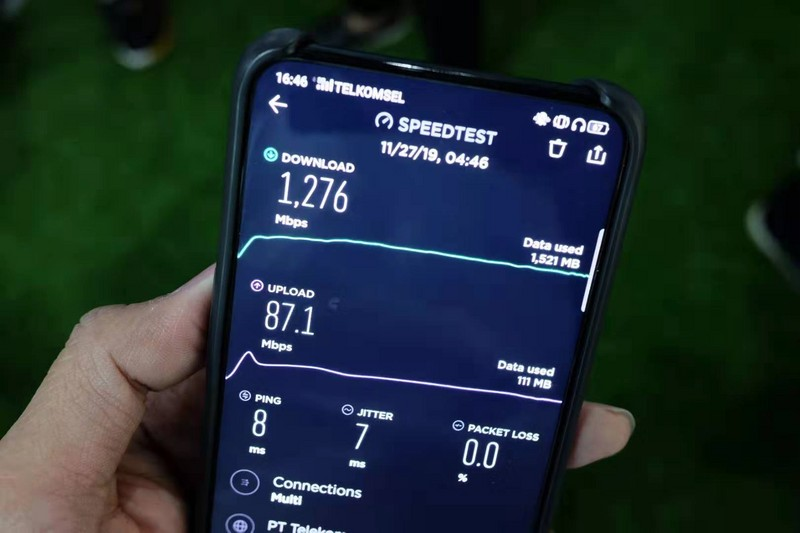 kecepatan jaringan 5G Telkomsel di Oppo Reno 5G
