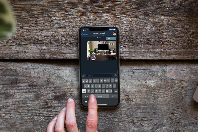tampilan kolom chat telegram