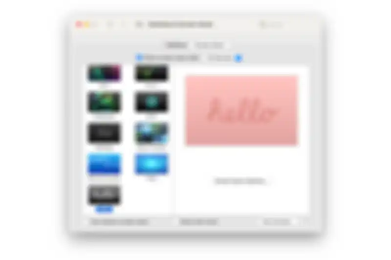Screensaver Hello di macOS Big Sur 11.3