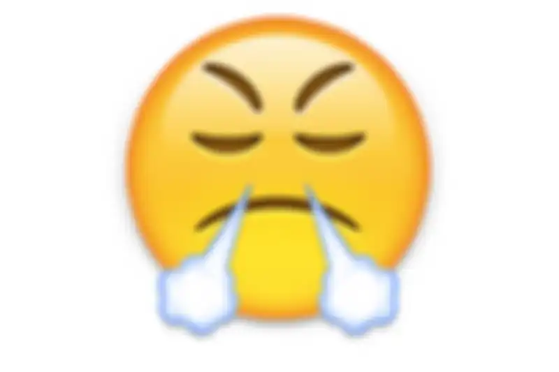 Emoji wajah mengeluarkan asap 