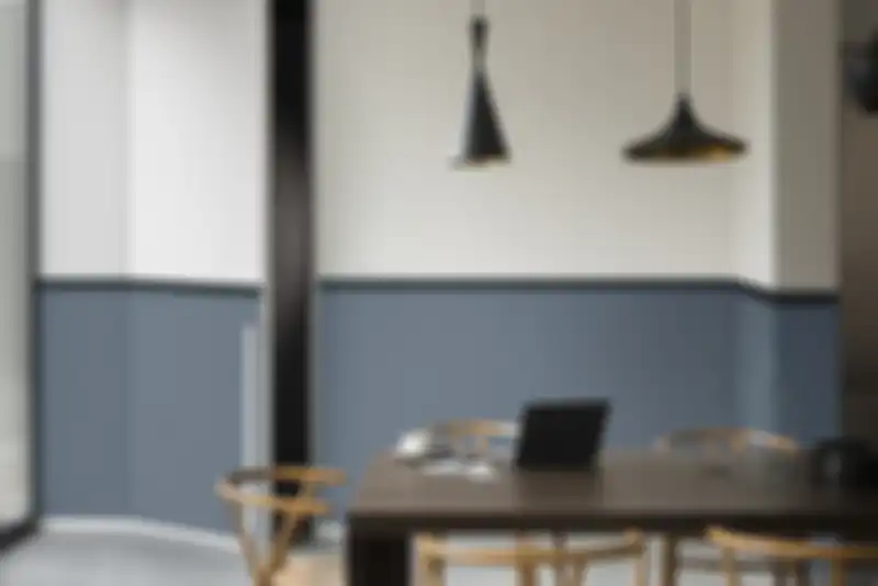 Paduan biru untuk ruang kerja di rumah. (AkzoNobel)