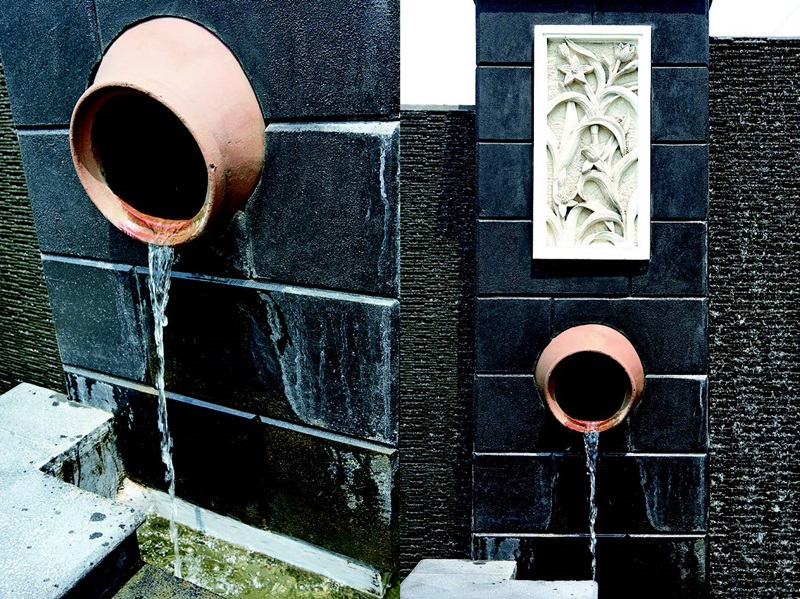 Ilustrasi-Pengaplikasian unrur air pada waterwall.
