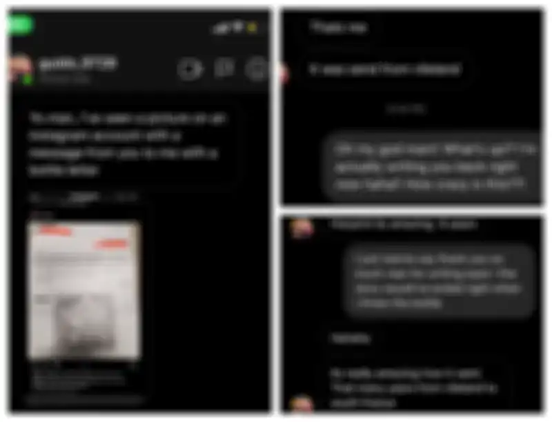 Komunikasi antara Max dan si penemu di Instagram