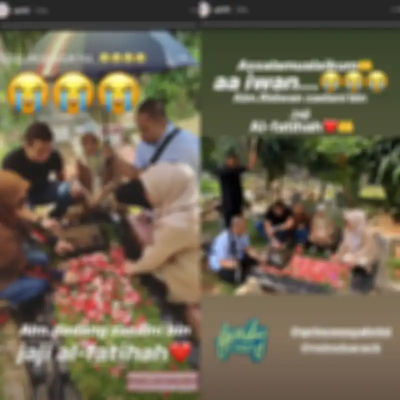 Keluarga Syahrini ketika nyekar