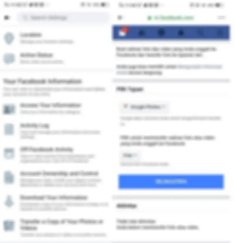 Backup foto video Facebook ke Google Photos