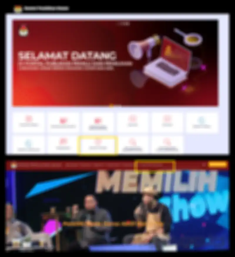 Bagian cek DPT online pada laman infopemilu.kpu.go.id (atas) dan laman kpu.go.id (bawah)