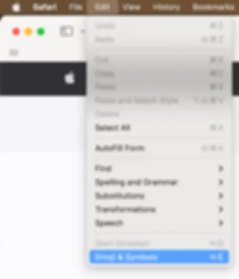 Akses Emoji dari Menu Bar