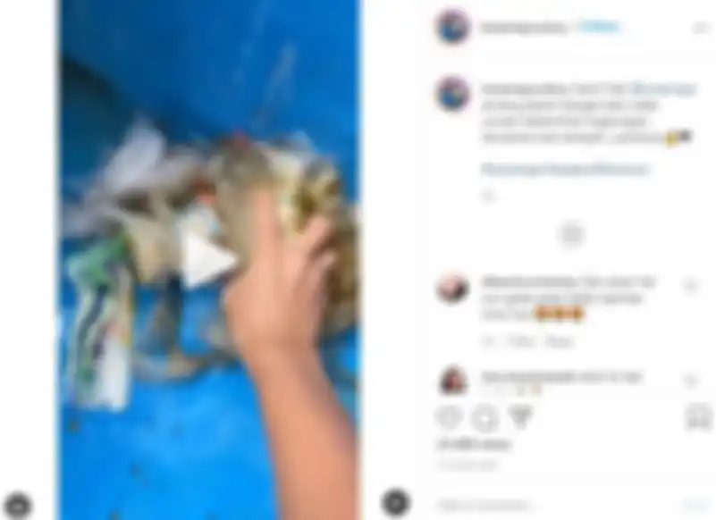 Luna Maya pungut sampah