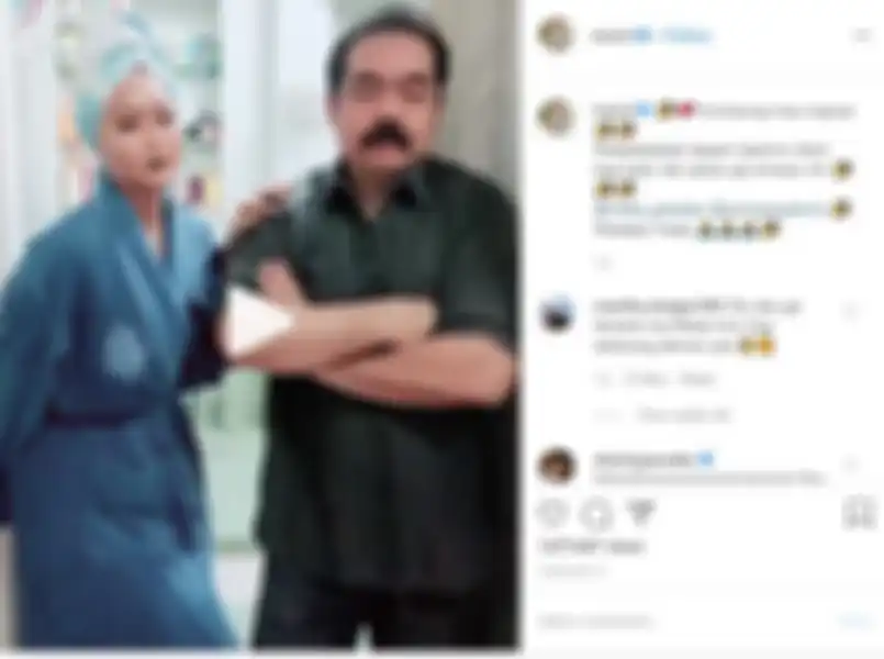Unggahan tik tok Inul Daratista dengan sang suami.