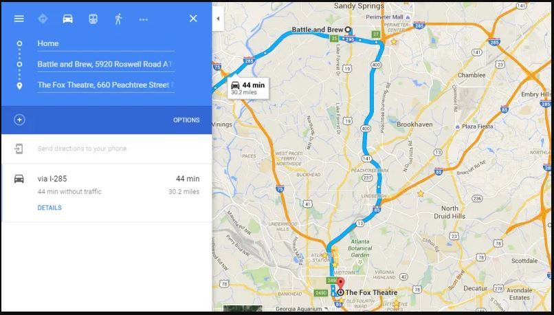 Ilustrasi penggunaan Google Maps