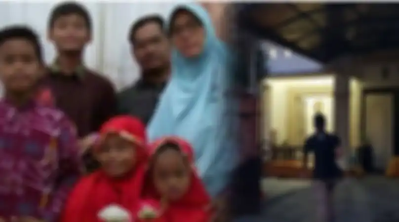 Foto keluarga pelaku bom bunuh diri dan rumahnya di Surabaya.