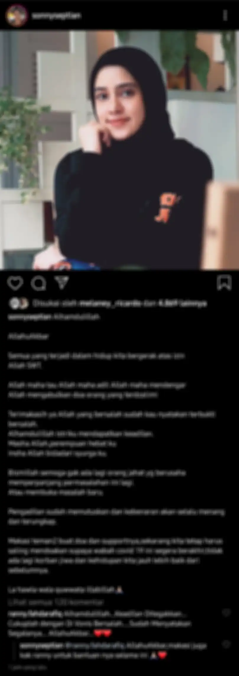 Sonny Septian menuturkan ungkapan rasa syukurnya. 
