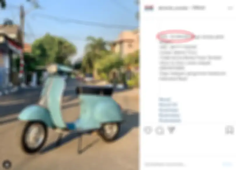 Ilustrasi jualan online motor di Instagram.
