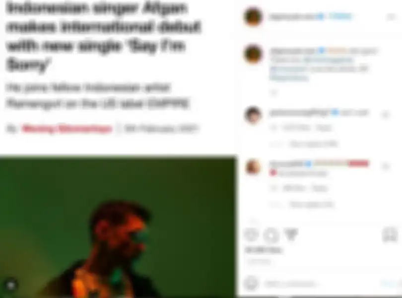Tangkap Layar Unggahan Afgan yang mendapat balasan dari Jackson Wang