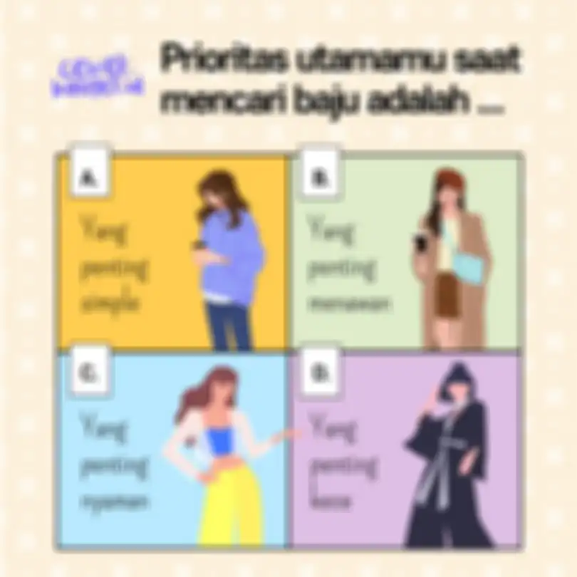 Prioritas utama kamu saat mencari baju