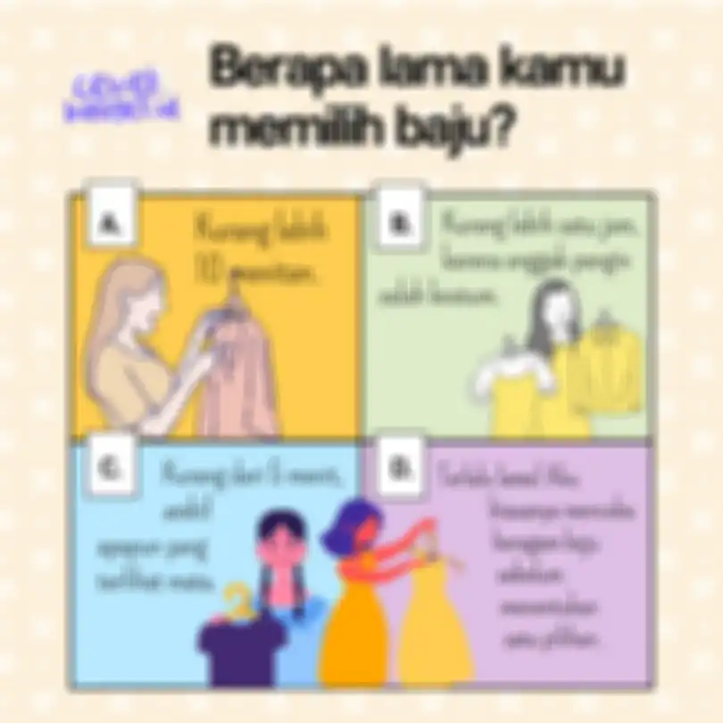 Berapa lama kamu memilih baju