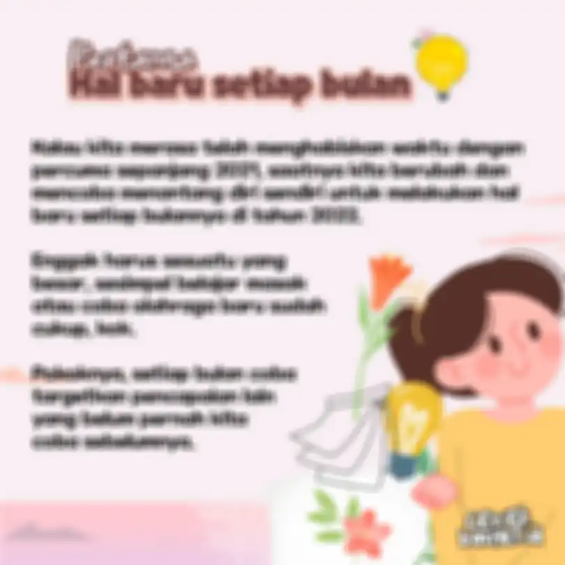 Resolusi Tahun 2022: Hal Baru Setiap Bulan