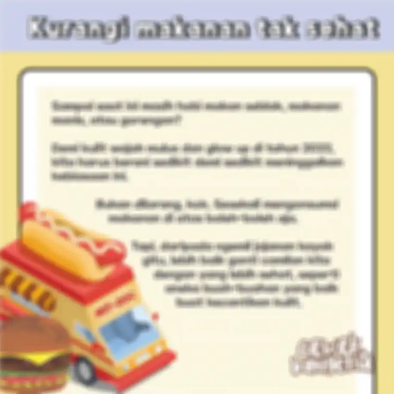 Kurangi Makanan Tak Sehat