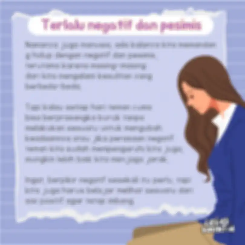 Terlalu negatif dan pesimis