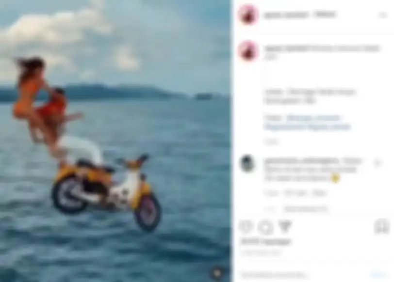 Video bule ngegas Honda C70 nyebur ke laut Bali diposting akun Instagram @agoez_bandz4