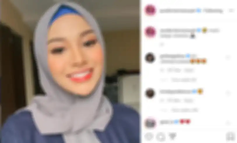 Tampilan Aurel Hermansyah pakai hijab pashmina