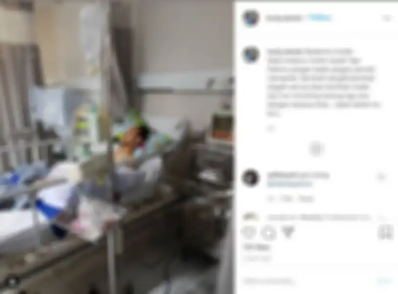 Postingan Lucky Daries Taufiq ketika Idan Separo dirawat di rumah sakit
