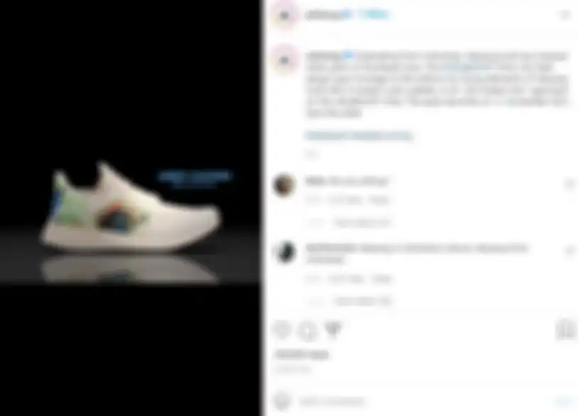 Postingan Instagram seputar peluncuran sepatu UltraBOOST DNA City Pack yang telah diubah 