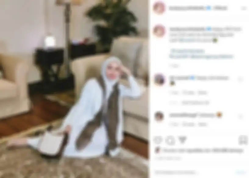 Unggahan ucapan hari lebaran Laudya Cynthia Bella yang dipertanyakan warganet.