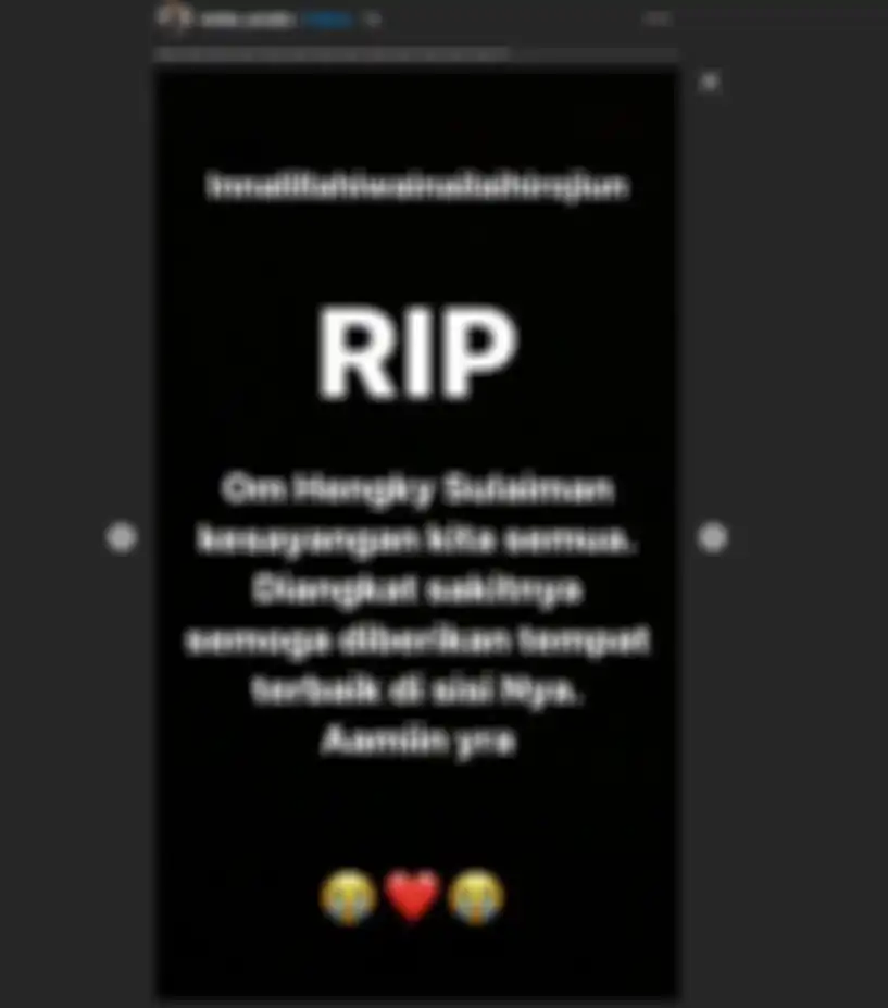 Ucapan duka Mieke Amalia atas kabar berpulangnya Henky Solaiman