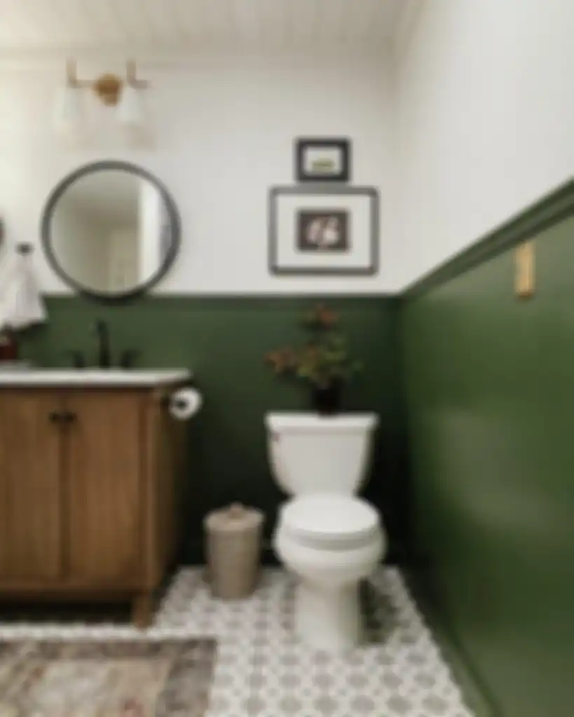 kamar mandi warna hijau sage