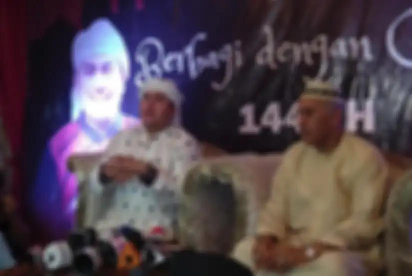 Nassar dan ayahnya, Ahmad Hasan Sungkar di The Sahira Hotel, Bogor, Jawa Barat, Minggu (26/5/2019).